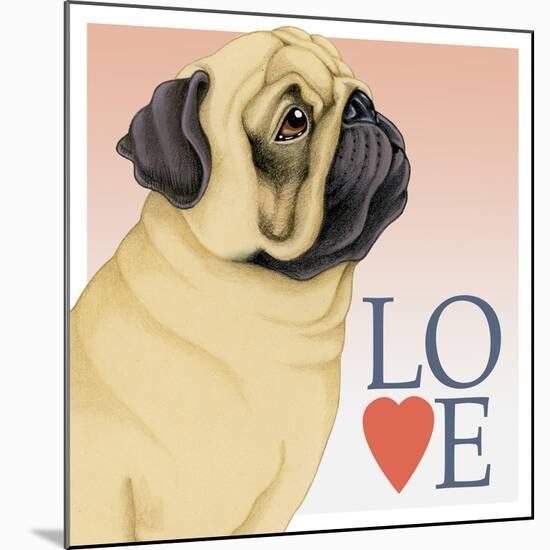 Pug Love-Tomoyo Pitcher-Mounted Giclee Print