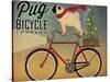 Pug on a Bike Christmas Crop-Ryan Fowler-Stretched Canvas