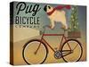 Pug on a Bike Christmas Crop-Ryan Fowler-Stretched Canvas