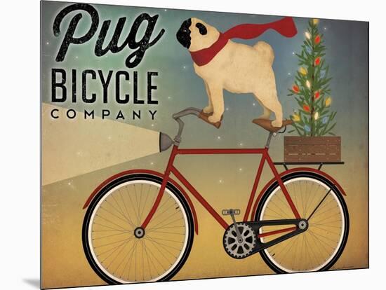 Pug on a Bike Christmas Crop-Ryan Fowler-Mounted Art Print