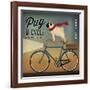 Pug on a Bike Indigo-Ryan Fowler-Framed Art Print