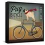 Pug on a Bike Indigo-Ryan Fowler-Framed Stretched Canvas