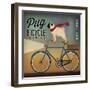 Pug on a Bike Indigo-Ryan Fowler-Framed Art Print