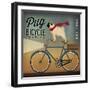 Pug on a Bike Indigo-Ryan Fowler-Framed Art Print