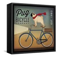 Pug on a Bike Indigo-Ryan Fowler-Framed Stretched Canvas