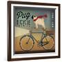 Pug on a Bike Indigo-Ryan Fowler-Framed Premium Giclee Print