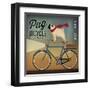 Pug on a Bike Indigo-Ryan Fowler-Framed Art Print