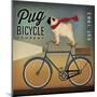 Pug on a Bike Indigo-Ryan Fowler-Mounted Art Print