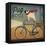 Pug on a Bike Indigo-Ryan Fowler-Framed Stretched Canvas