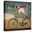Pug on a Bike Indigo-Ryan Fowler-Stretched Canvas