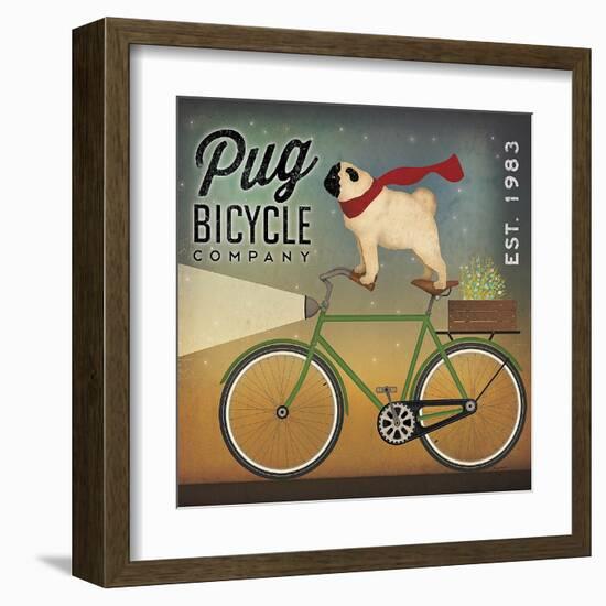 Pug on a Bike-Ryan Fowler-Framed Art Print