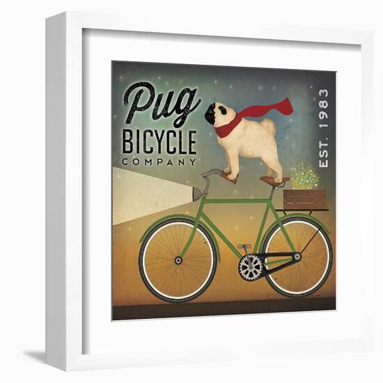 Pug on a Bike-Ryan Fowler-Framed Art Print