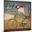 Pug on a Bike-Ryan Fowler-Mounted Art Print