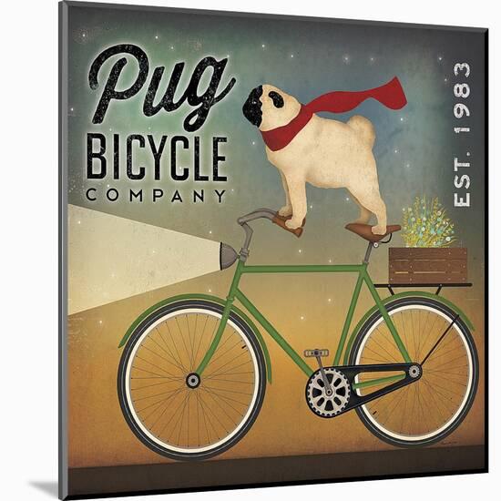 Pug on a Bike-Ryan Fowler-Mounted Art Print