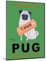 Pug Orange Juice-Ken Bailey-Mounted Giclee Print