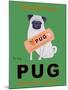 Pug Orange Juice-Ken Bailey-Mounted Premium Giclee Print