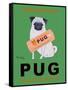 Pug Orange Juice-Ken Bailey-Framed Stretched Canvas