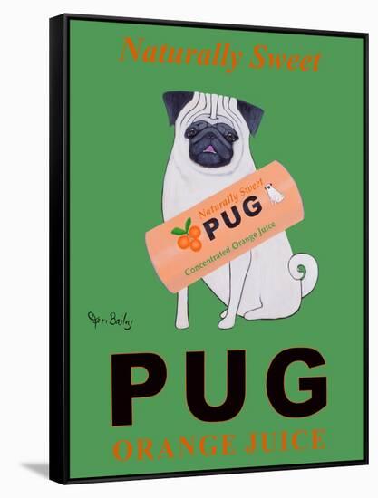 Pug Orange Juice-Ken Bailey-Framed Stretched Canvas