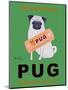 Pug Orange Juice-Ken Bailey-Mounted Premium Giclee Print