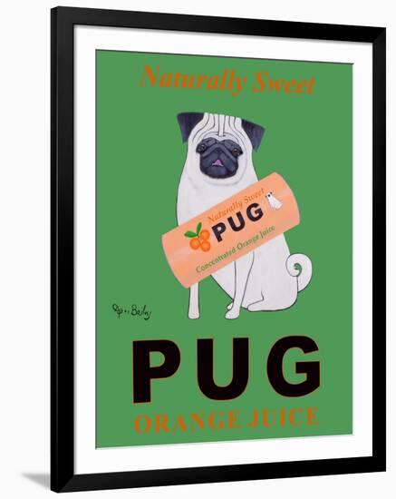 Pug Orange Juice-Ken Bailey-Framed Giclee Print