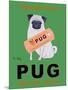 Pug Orange Juice-Ken Bailey-Mounted Giclee Print