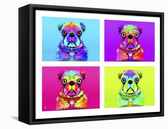 Pug Psychodelic Poster XXXII-Fernando Palma-Framed Stretched Canvas