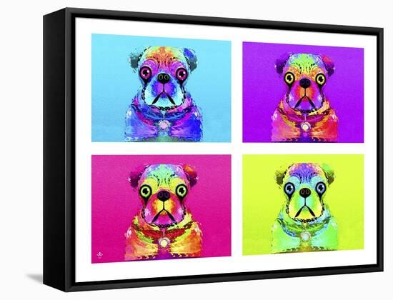 Pug Psychodelic Poster XXXII-Fernando Palma-Framed Stretched Canvas