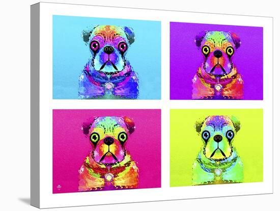 Pug Psychodelic Poster XXXII-Fernando Palma-Stretched Canvas