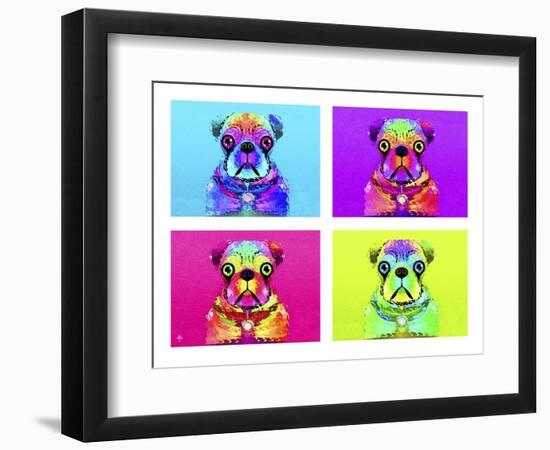 Pug Psychodelic Poster XXXII-Fernando Palma-Framed Giclee Print