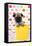 Pug Puppy (6 Wks Old) in a Yellow Pot-null-Framed Stretched Canvas