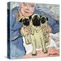Pug Pups with their Mother-Brenda Brin Booker-Stretched Canvas