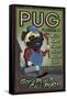 Pug - Retro Plumbing Ad-Lantern Press-Framed Stretched Canvas