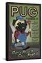 Pug - Retro Plumbing Ad-Lantern Press-Framed Stretched Canvas