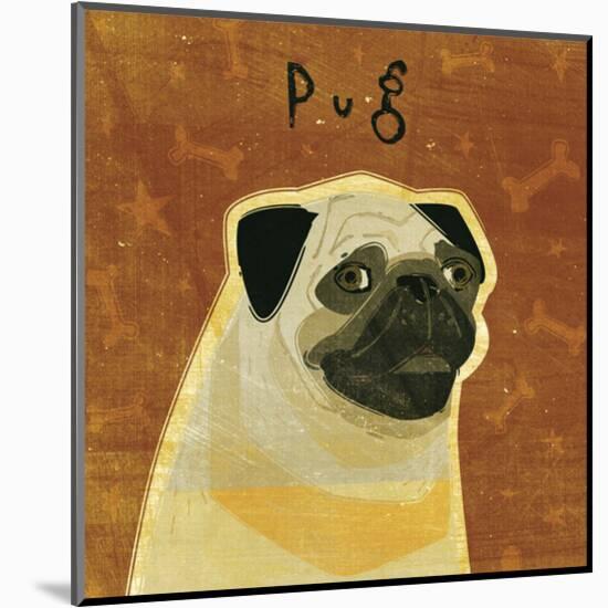 Pug (square)-John W^ Golden-Mounted Art Print