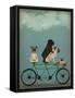 Pug Tandem-Fab Funky-Framed Stretched Canvas