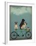 Pug Tandem-Fab Funky-Framed Art Print