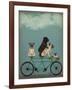 Pug Tandem-Fab Funky-Framed Art Print