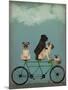 Pug Tandem-Fab Funky-Mounted Art Print