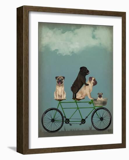 Pug Tandem-Fab Funky-Framed Art Print