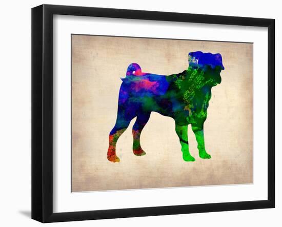 Pug Watercolor-NaxArt-Framed Art Print