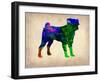 Pug Watercolor-NaxArt-Framed Art Print