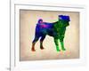 Pug Watercolor-NaxArt-Framed Art Print