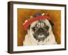 Pug Wearing Floral Hat-Leland Bobb?-Framed Premium Photographic Print