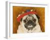 Pug Wearing Floral Hat-Leland Bobb?-Framed Premium Photographic Print