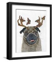 Pug With a Big Rack-Melissa Symons-Framed Art Print