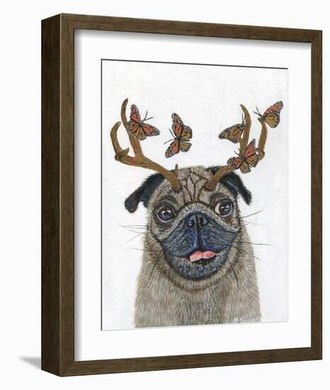 Pug With a Big Rack-Melissa Symons-Framed Art Print