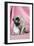 Pug with a Kitten on Pink Background-null-Framed Photographic Print