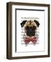 Pug with Red Spotted Bow Tie-Fab Funky-Framed Art Print