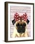 Pug with Red Spotty Bow On Head-Fab Funky-Framed Art Print