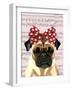 Pug with Red Spotty Bow On Head-Fab Funky-Framed Art Print